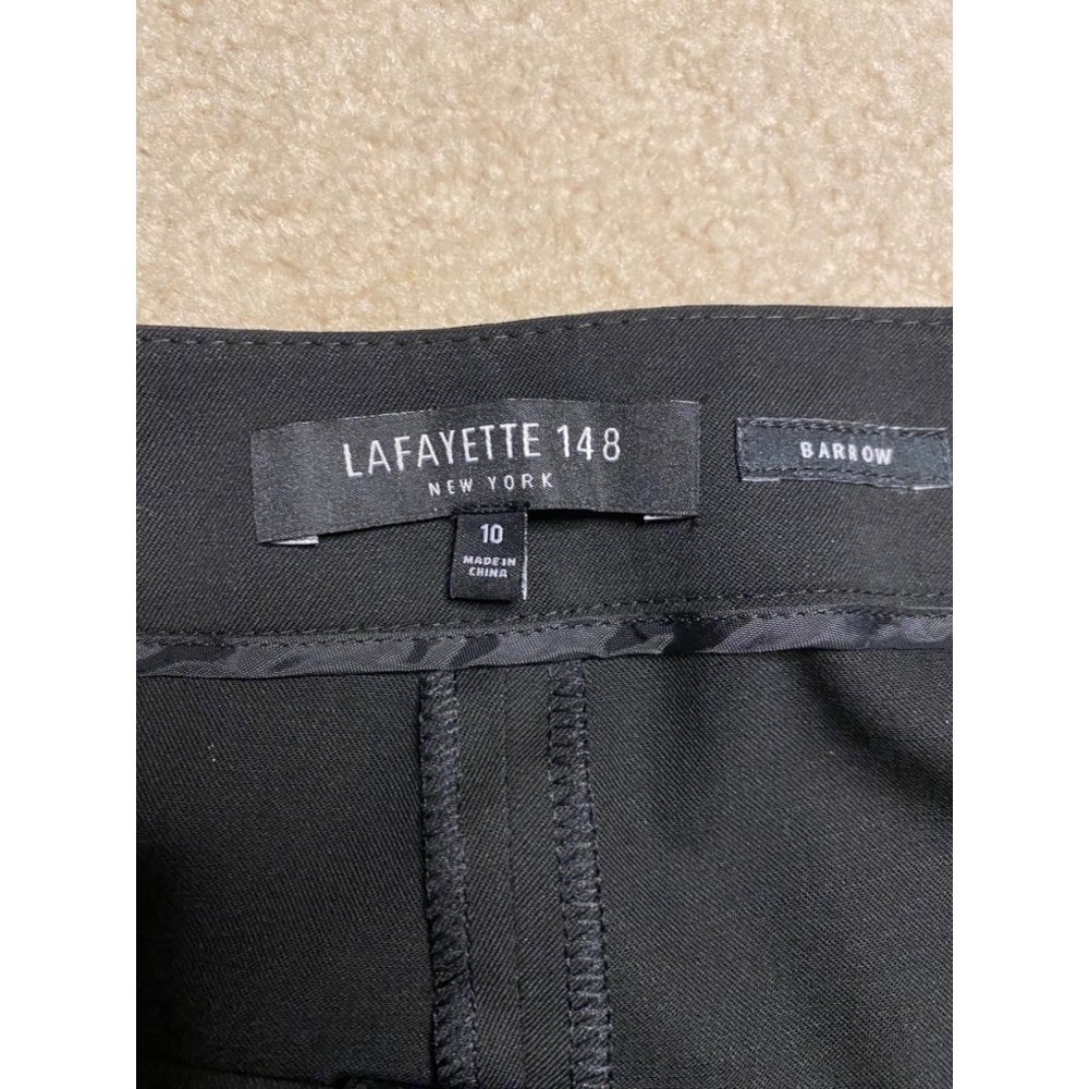 LAFAYETTE 148 Italian Stretch Wool Barrow Pant In Black Size 10 - Picture 8 of 11